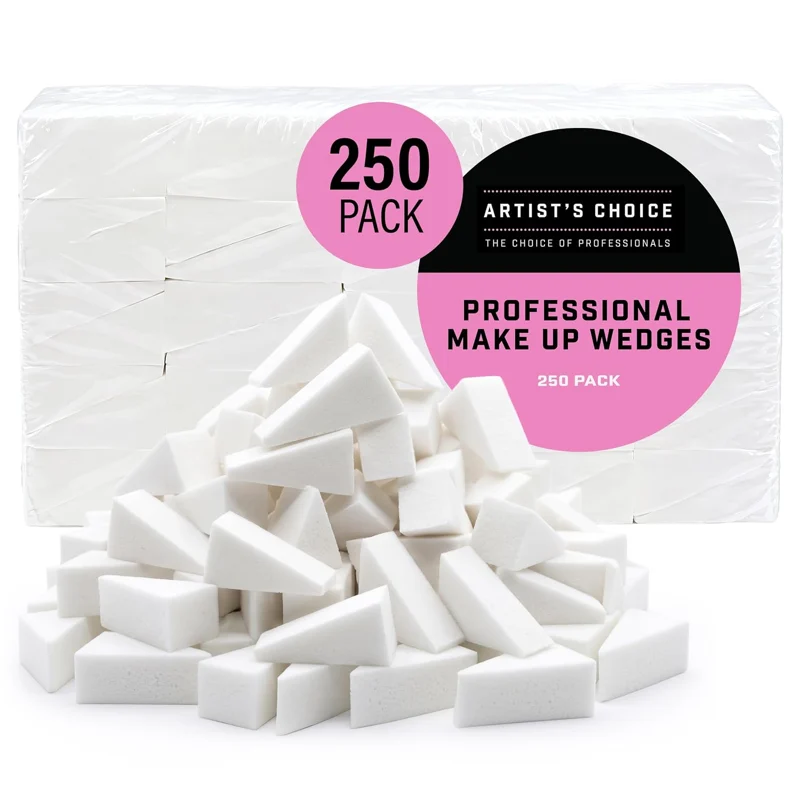 Artist's Choice Makeup Wedges, Triangle Cosmetic Sponges, 250 Pack